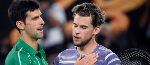 Dominic Thiem e Novak Djokovic nell'ultima finale degli Australian Open.