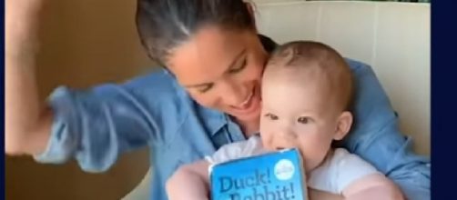 Meghan Markle reads Archie a story as he celebrates first birthday. [Image source/The Telegraph YouTube video]
