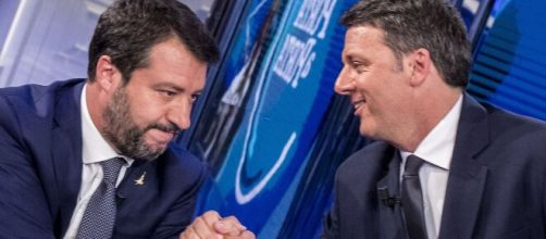 Matteo Salvini e Matteo Renzi a Porta a Porta