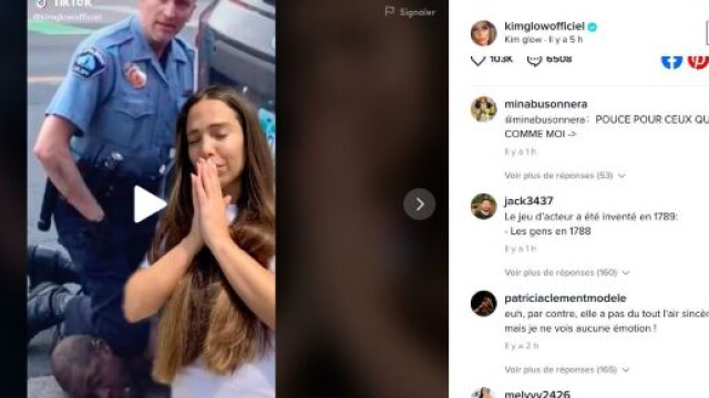 Kim Glow publie un vidéo montage en hommage à la mort de George Floyd (capture TikTok)