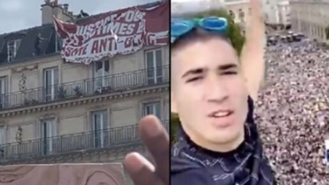 Acrobate92 décroche une banderole contre le racisme anti-blanc - photo captures d'écran vidéo twitter