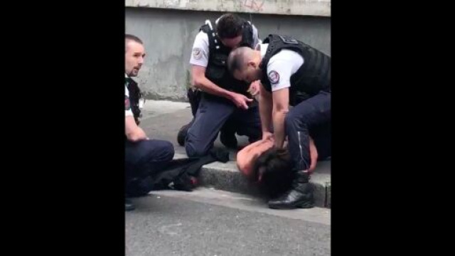 Une vid&eacute;o de l'interpellation du rappeur Moha la Squale sur Twitter (source : capture Twitter)