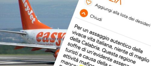 La descrizione di EasyJet sulla Calabria e le scuse del Ceo.