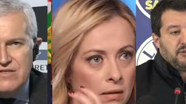Maurizio Belpietro, Giorgia Meloni e Matteo Salvini.