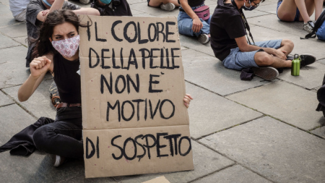Black Lives Matter arriva in Italia, sit-in a Torino, 6 giugno 2020.