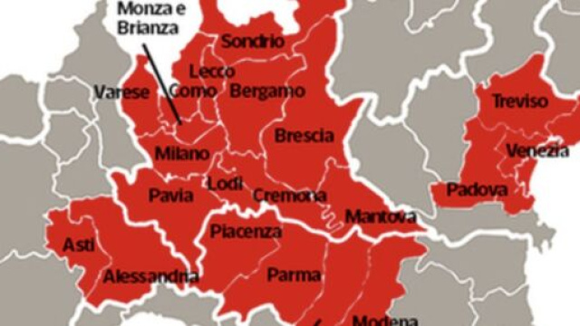 Coronavirus, secondo il report monitoraggio, la Lombardia registra il 70% dell'infezione.