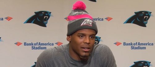 Newton signed a one-year, incentive-laden contract with the Patriots. [Image Source: Carolina Panthers/YouTube]