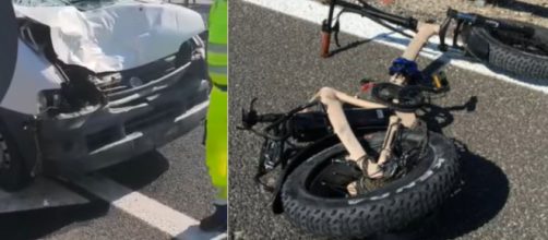 Barletta, tre giovani a bordo di una bici investiti da un furgone sulla statale 170.