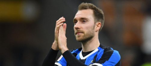 Christian Eriksen con la maglia dell'Inter.