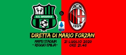 Serie A: Sassuolo - Milan al Mapei Stadium Atleti Azzurri d'Italia di Reggio Emilia