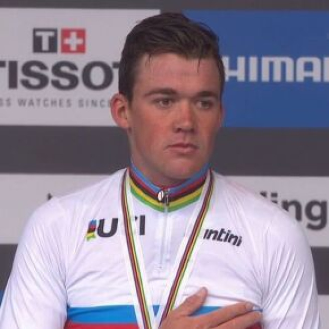 Il Campione del Mondo Mads Pedersen.
