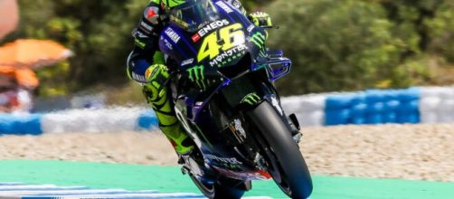 Valentino Rossi in sella alla sua M1, terzo posto nel Gran Premio di Andalusia.