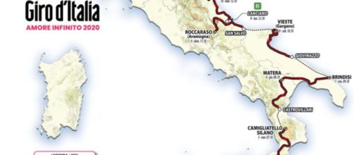 La parte di percorso del Giro d'Italia 2020 che è stata ridisegnata