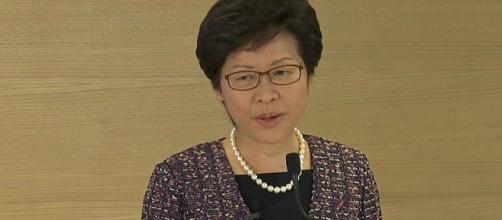 Hong Kong Chief Executive Carrie Lam has postponed the elections. (Image via ABCnews/Youtube) [Image source: Thomson Reuters/YouTube Video]