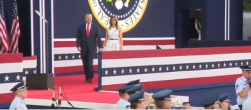 President Trump holds July 4 celebration at White House. [Image source/CBS Evening News YouTube video]