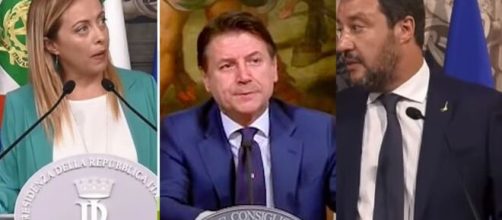 Giorgia Meloni, Giuseppe Conte e Matteo Salvini.