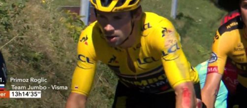 Primoz Roglic ferito dopo la caduta al Delfinato