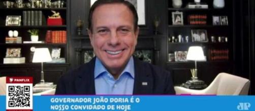 O Governador João Doria (PSDB) participou do 'Pânico'. (Reprodução/Jovem Pan)