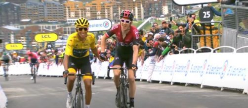 Egan Bernal e Geraint Thomasl al Tour de France dello scorso anno.