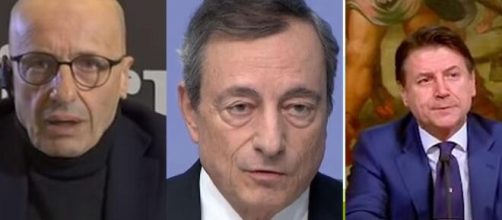 Alessandro Sallusti, Mario Draghi e Giuseppe Conte.