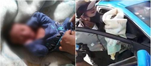 Bebê foi resgatado por moradores que ouviram seu choro. (Fotomontagem)