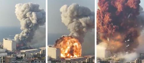 Immagini di Beirut: l'esplosione si è avvertita fino all'altezza dell'isola di Cipro.