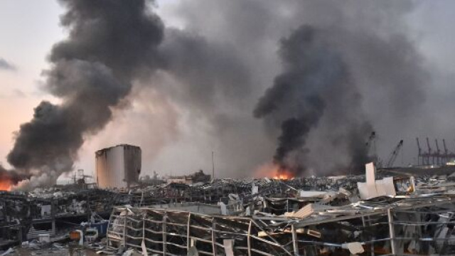 حuissantes explosions à Beyrouth. Crédit Photo : tbf.be