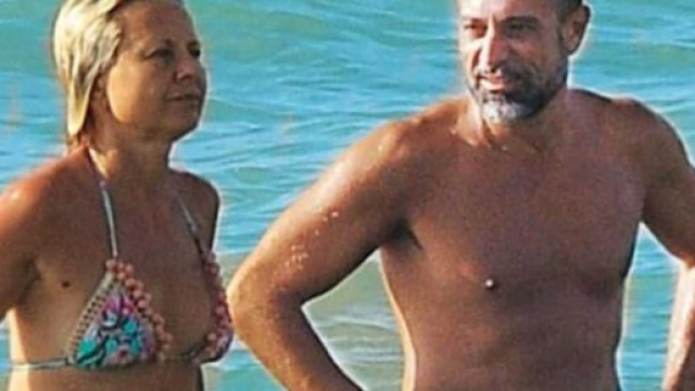 Pietro Delle Piane e Antonella Elia al mare.