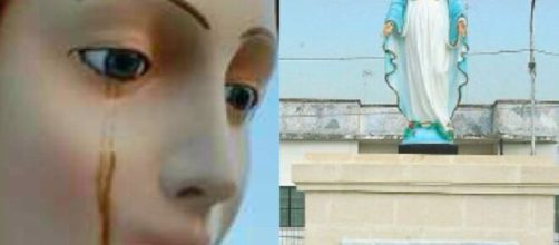 Lecce, 'La madonna piange sangue': la popolazione prega intorno a una statua a Carmiano.