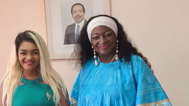 Le D&eacute;put&eacute; Nourane Fotsing et C&eacute;lestine Ketcha Courtes, Ministre de l'Habitat et du D&eacute;veloppement Urbain (c) Nourane Fotsing