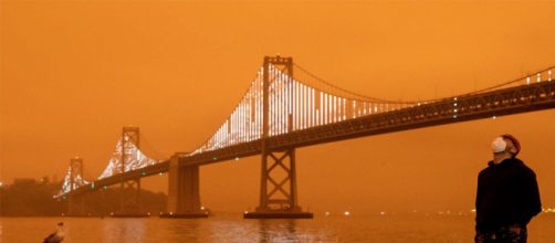 El cielo de San Francisco lució totalmente naranja el miércoles 9 de septiembre. Foto: AFP.
