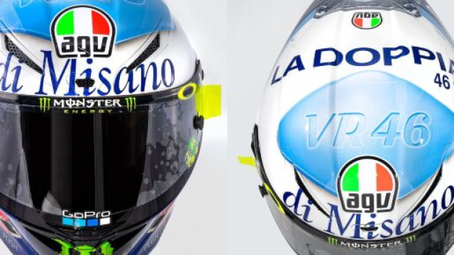 Il casco speciale di Valentino per il doppio appuntamento di Misano.