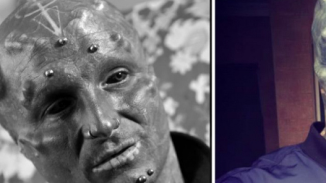 Prêt à tout pour devenir un Alien vivant il se fait enlever le nez - Photo montage Instagram