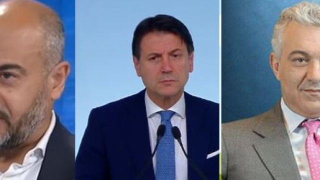 Gianluigi Paragone, Giuseppe Conte e Domenico Arcuri.