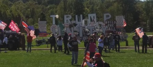 "The 'Trump Unity Bridge' even had protesters dancing, according to the crew. [Image Source: Samuel Digangi]