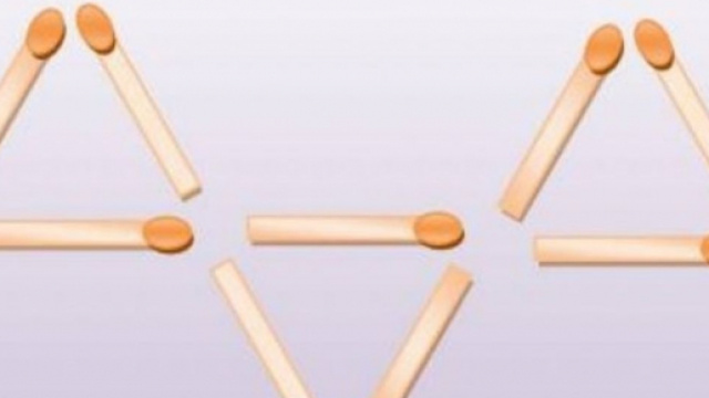 Casse tête du jour - tenté de transformer ces 3 triangles en 5 - photo capture d'écran