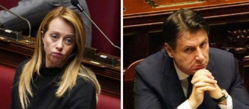 Giorgia Meloni critica Giuseppe Conte.