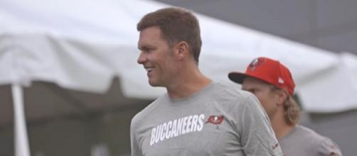 Brady will begin his Bucs' career against the Saints on Sunday. [Image Source: NFL/YouTube]