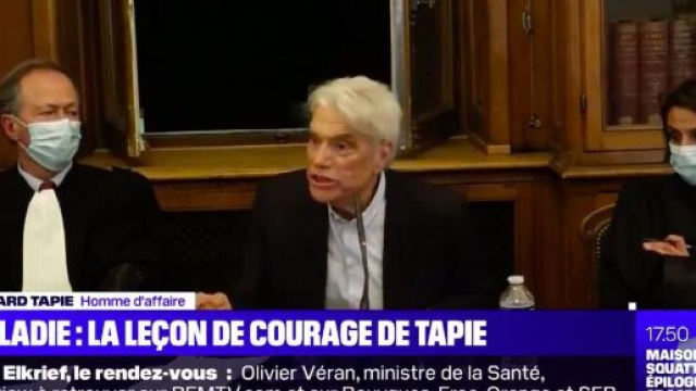 La leçon de courage de Bernard Tapie face à la maladie, source : capture - Twitter @BFMTV