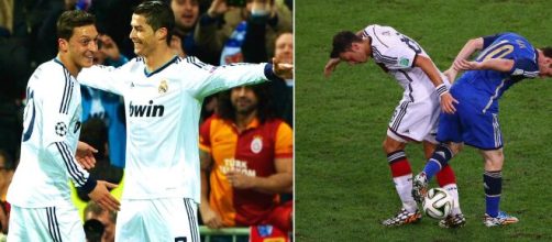 'Le meilleur de tous les pays', Ozil relance le débat entre CR7 et Messi. Montage photo