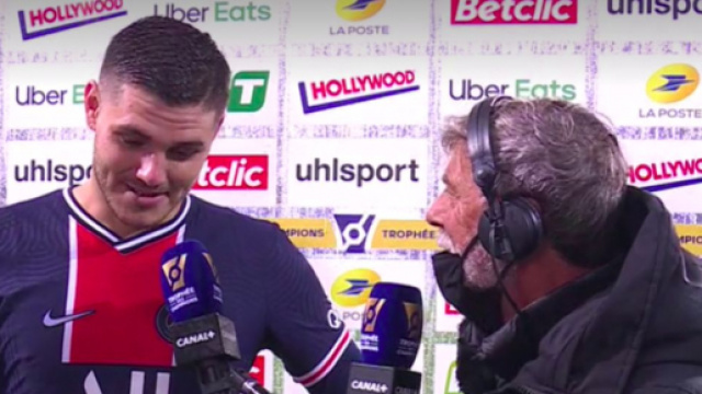 L'interview entre Laurent Paganelli et Mauro Icardi fait le buzz - Photo capture d'&eacute;cran vid&eacute;o Canal +