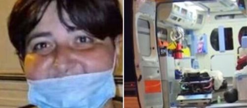 Rosa, Muore in una roulotte senza riscaldamenti a 44 anni (foto tratta da Facebook) e un'immagine d'archivio di un'ambulanza.