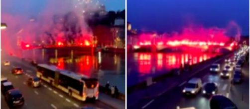 Les ultras winners fêtent leur anniversaire - Damien Rieu a des propos limites - Photo capture d'écran vidéo feu d'artifices