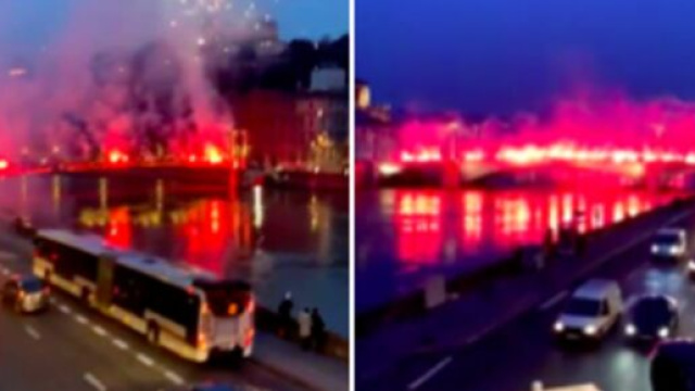 Les ultras winners f&ecirc;tent leur anniversaire - Damien Rieu a des propos limites - Photo capture d'&eacute;cran vid&eacute;o feu d'artifices