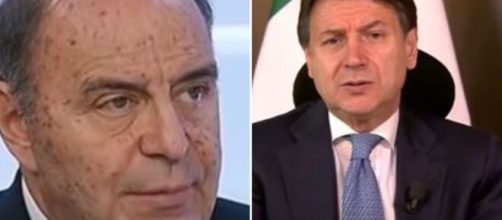 Bruno Vespa e il presidente del Consiglio Giuseppe Conte.