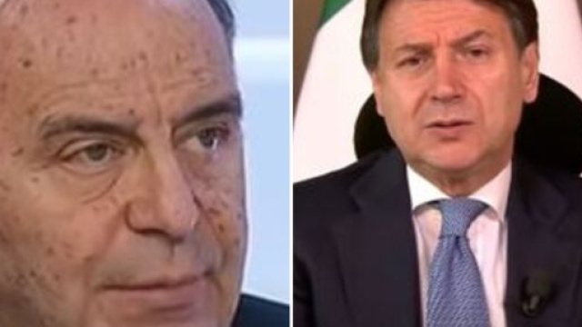 Bruno Vespa e il presidente del Consiglio Giuseppe Conte.