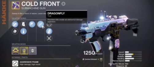 Cold Front is the only Kinetic weapon right now in the 'Destiny 2' that has the Dragonfly perk. [© LegionGp/YouTube]