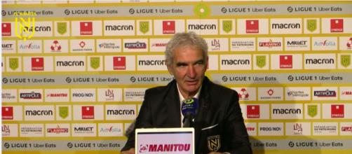Raymond Domenech compare Jean Lucas à Maradona et se fait critiquer - © capture d'écran conférence de presse Domenech Twitch FC Nantes