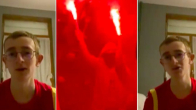 Un jeune supporter lensois fait le buzz - photo TFT_Thibaut1906 et vidéo instagram Racing Club de Lens