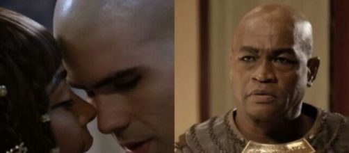 Neferíades, José e Potifar em 'Gênesis' (Fotomontagem/Reprodução/Record TV)